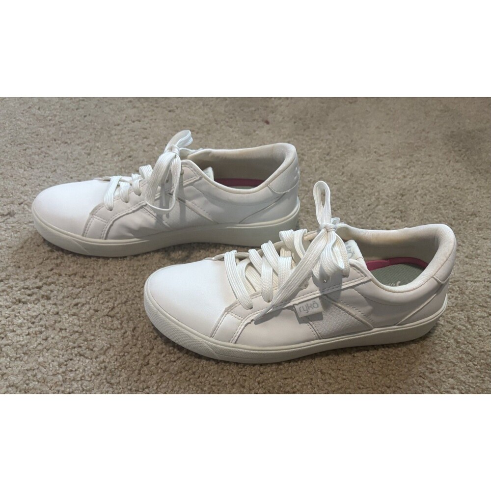 Ryka Lace-Up W7 Casual Sneakers Viv Classic White Minimalist Shoes